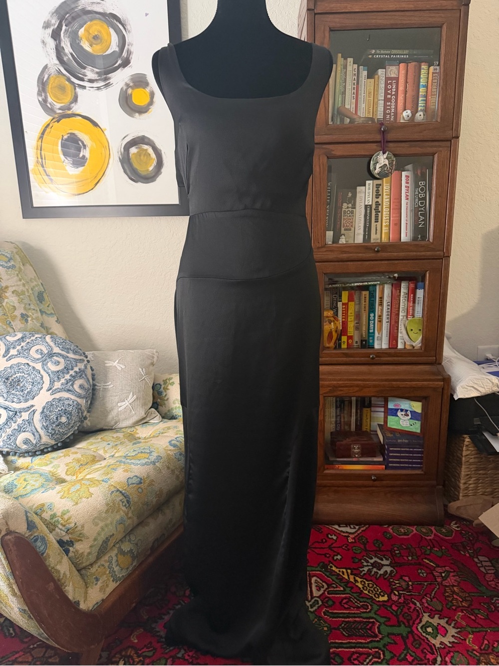 Finders Keepers Evangeline Black Open Back Maxi Dress XL US 10
